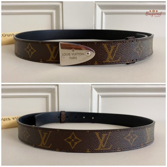 Authentic Louis Vuitton Brown Monogram Canvas Leather Buckle Belt 85/34 - MP075 - Picture 5 of 12